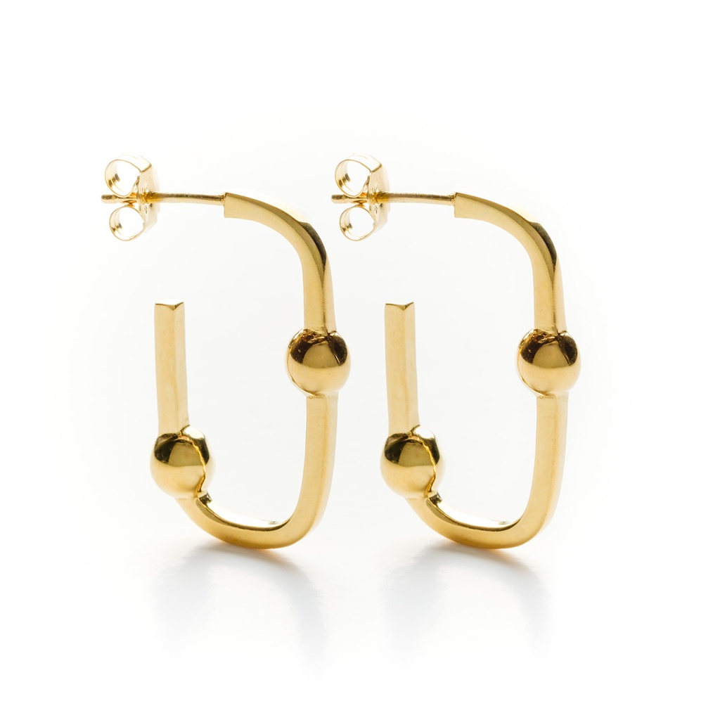Geometric gold hoops