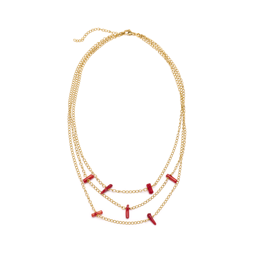 Gargantilla coral rojo Lola