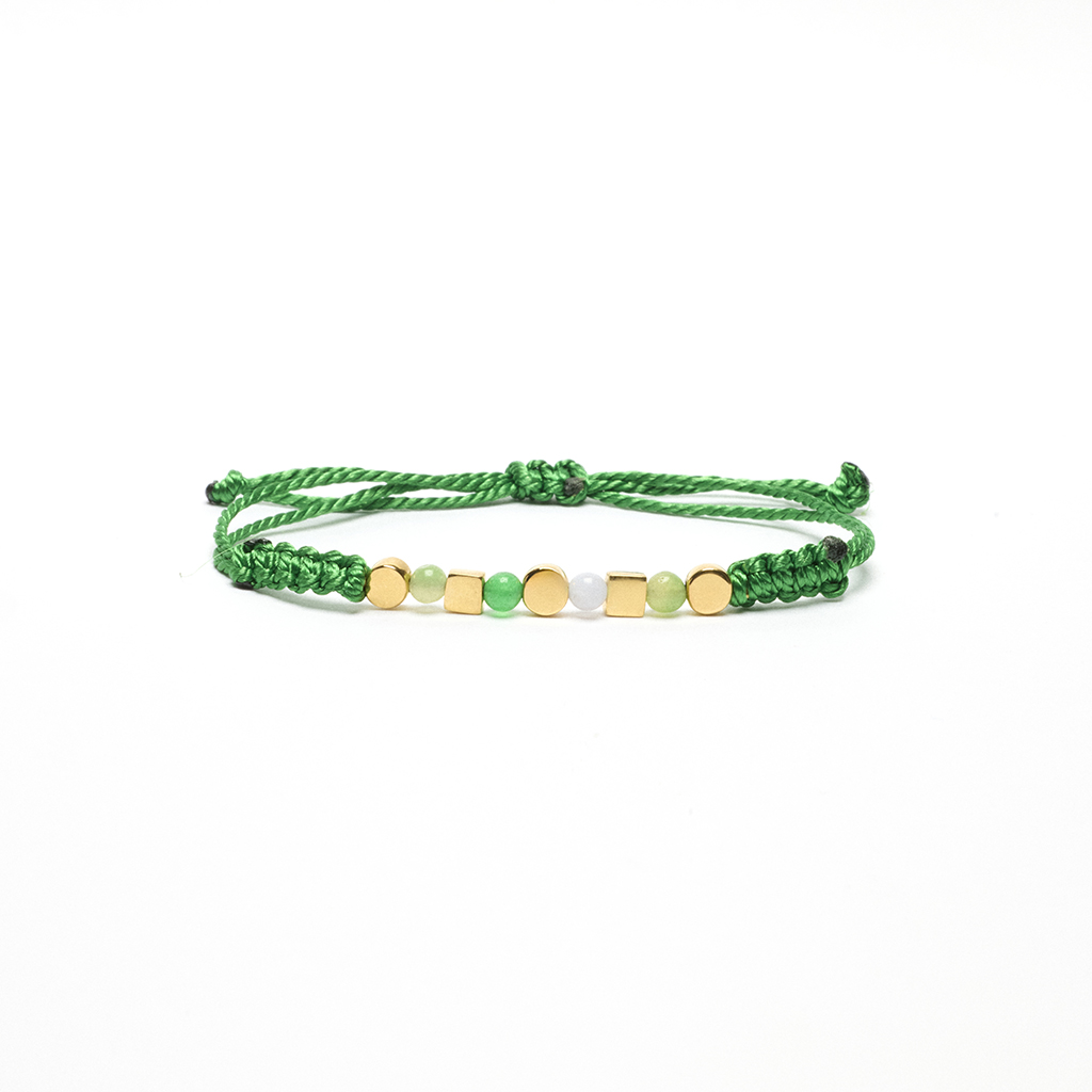 Pulsera piedras verde Kubik