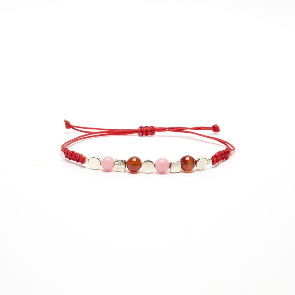 Pulsera piedras roja Kubik