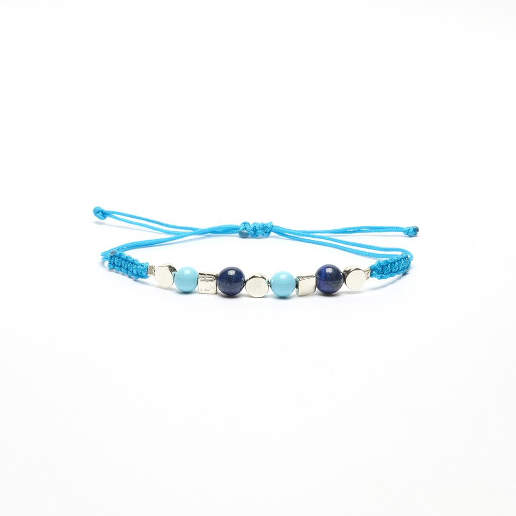 Kubik blue stones silver bracelet