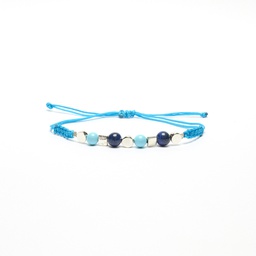 Kubik blue stones silver bracelet