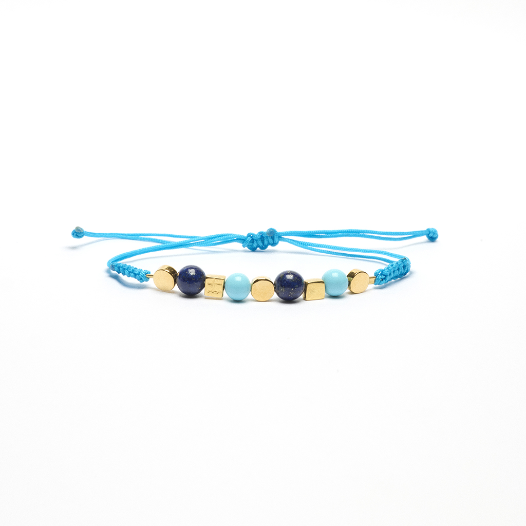 Kubik blue stones silver bracelet