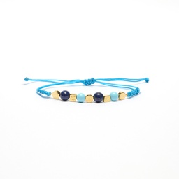 Kubik blue stones silver bracelet
