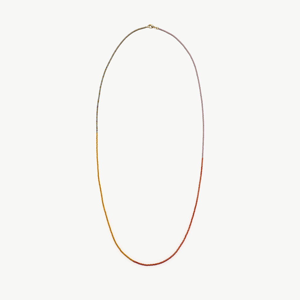 Lava long crystal beads necklace