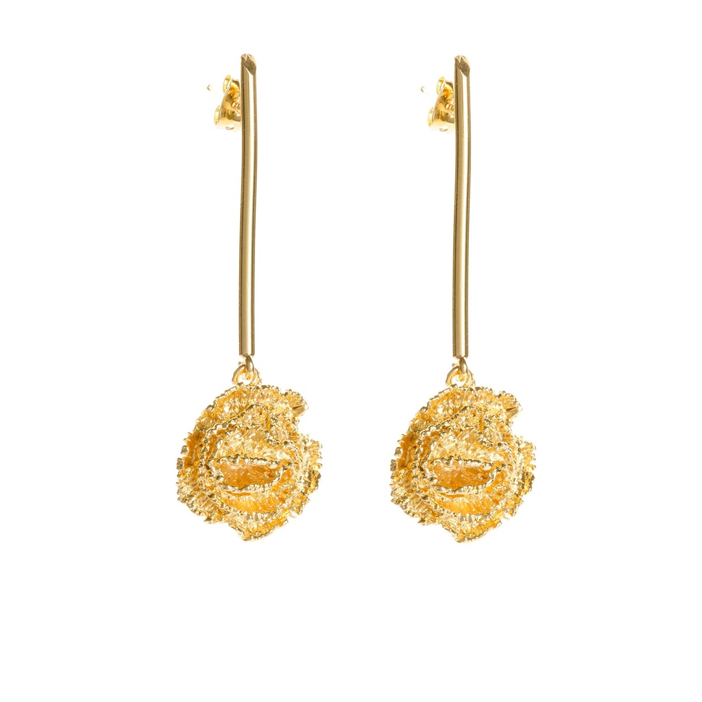 Pendientes oro Clavel